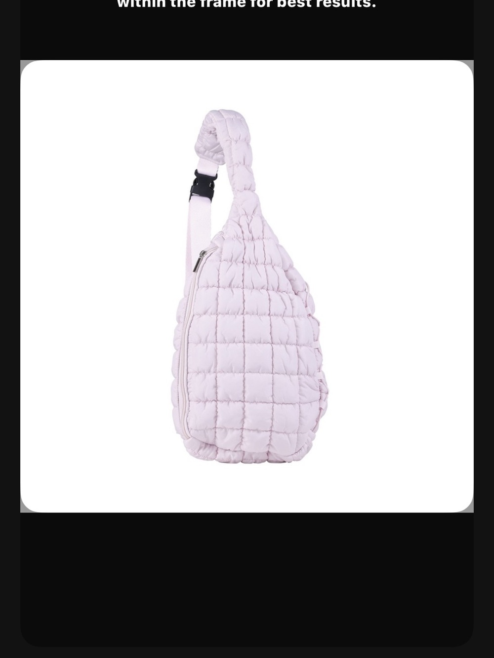 Quilted Sling Crossbody Bag in Light Lavender